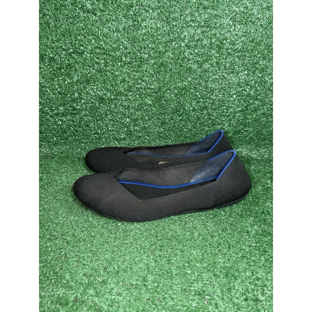 Rothy's Shoes Womens Size 9 Black The Flat Knit Ballet Flats Round Toe Casual‎